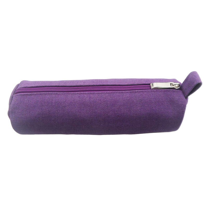 Enyuwlcm Heavy Canvas Stationery Stylish Simple Pencil Bag and Durable Compact Zipper Pencil Case Pouch 1 Pack Purple - Image 1